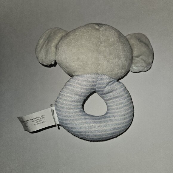 Ingenuity Elephant Plush Rattle Baby Toy Stuffed Lovey Grabber Blue Stripes - Picture 4 of 6